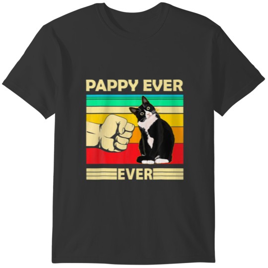 Mens Vintage Best Cat Pappy Ever Bump Fit Funny Ca T-shirt