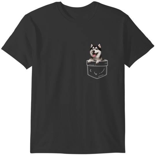 Husky In Pocket - Husky Dog Lover T-shirt
