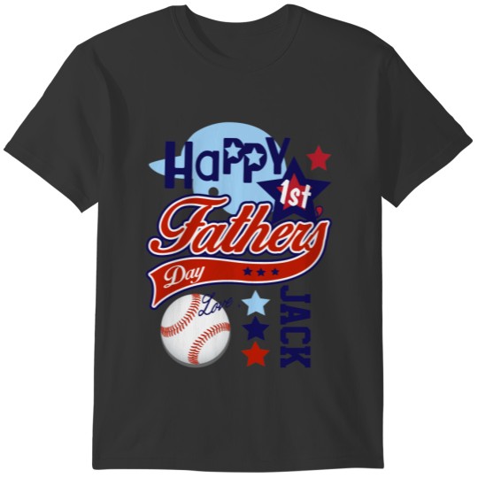 Happy First Fathers Day Baseball  Baby Boy T-shirt