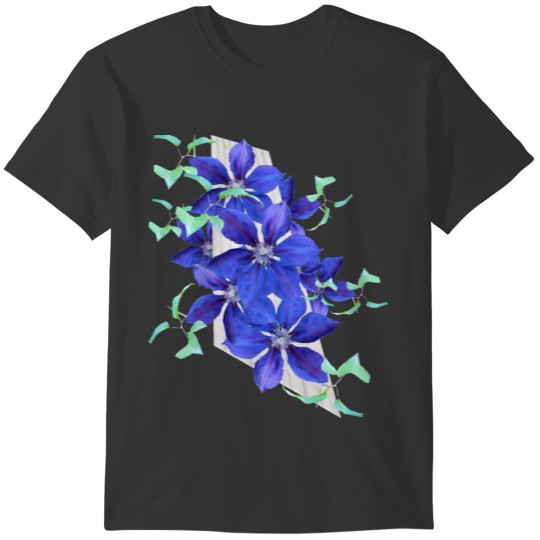 Purple Clematis Flowers Celebration T-shirt