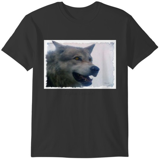 "ALPHA FEMALE" Fun Grey Wolf Fashion T-shirt