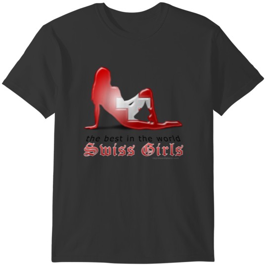 Swiss Girl Silhouette Flag T-shirt