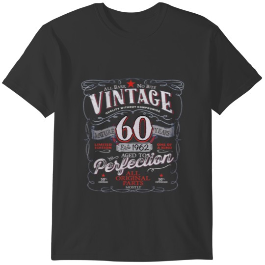 60 Years Old Vintage Made In 1962 60Th Birthday Gi T-shirt