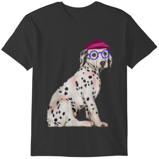 Hand-painted Dashing Dalmatian Spotted Dog T-shirt