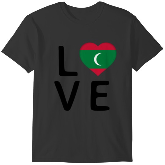 Love - Maldives Flag T-shirt
