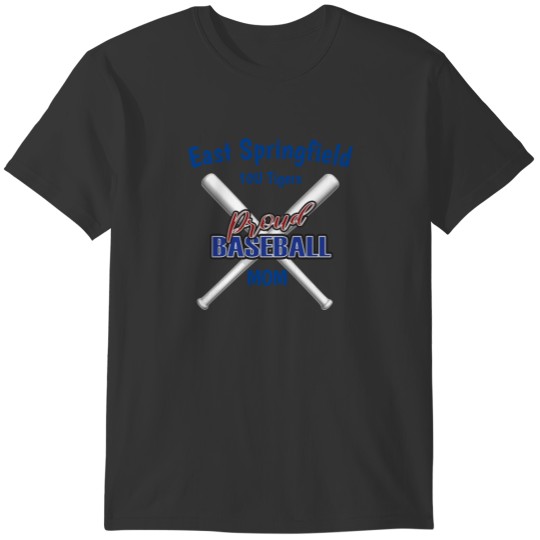 Custom Red Blue Team Baseball T-shirt