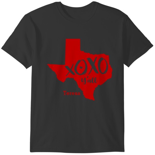Raider Red XOXO, Y'all - Texas State Shape T-shirt