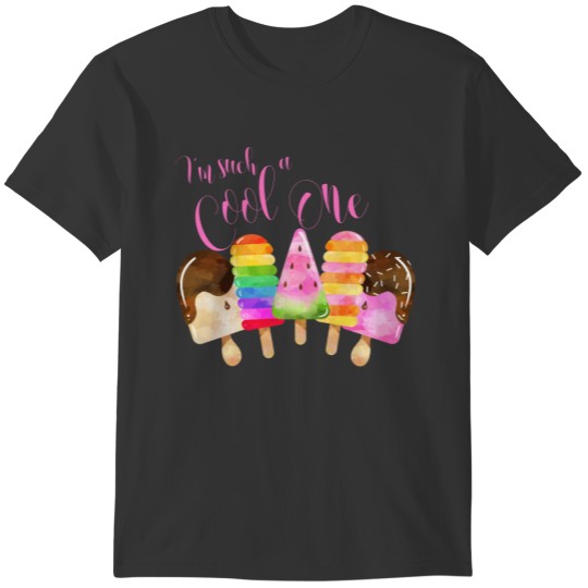 Cool One Girls 1st Birthday Popsicle T-shirt