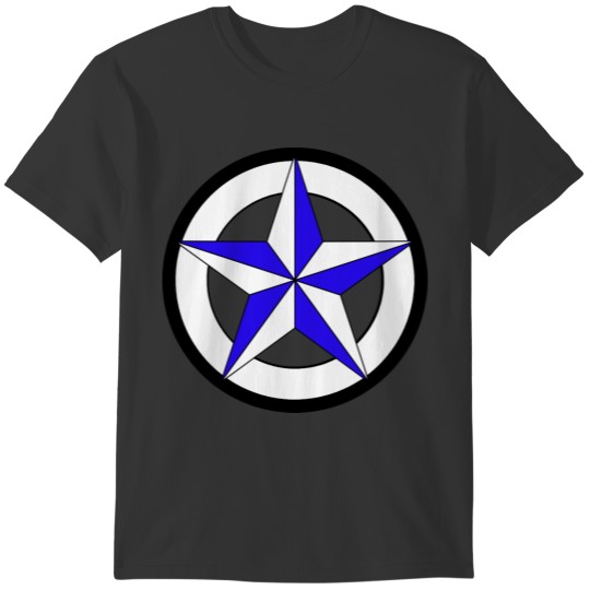 Blue White Star in Circle T-shirt