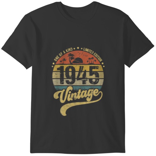 Retro Vintage 77Th Birthday - Vintage 1945 77Th Bi T-shirt