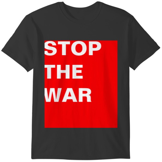 Simply design "rectangle red STOP THE WAR" T-shirt
