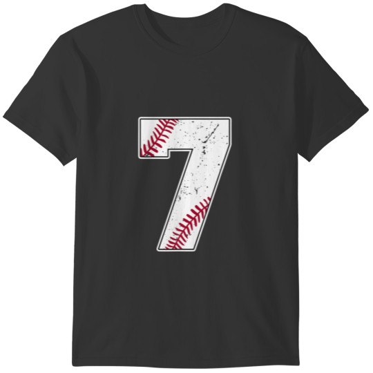 7Th Birthday 7 Years Old Baseball Boys Girls Love T-shirt
