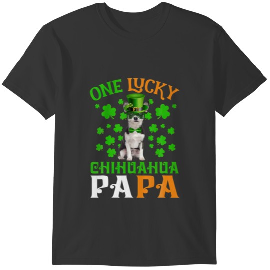 One Lucky Dog Papa BLACK Chihuahua Retriever Dad S T-shirt