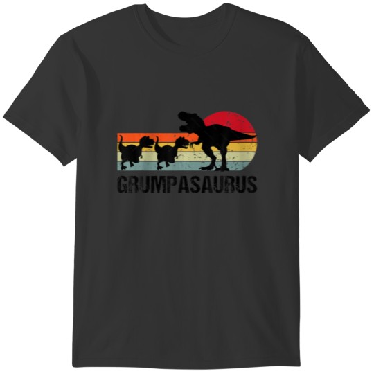 Vintage Grumpasaurus Rex Dinosaur Family Fathers D T-shirt