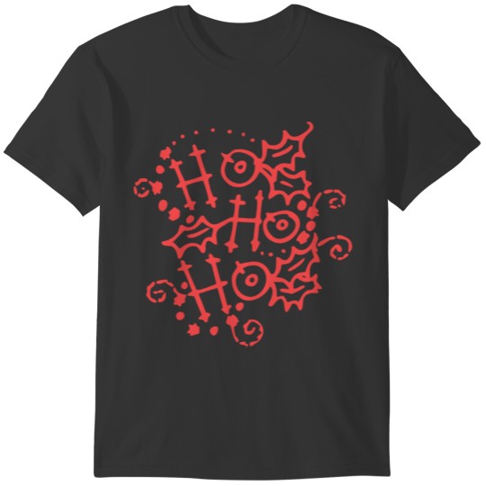 Christmas Typography Holly Ho Ho Ho T-shirt