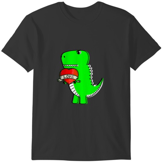 Cute Valentines Day Dinosaur Polo T-shirt