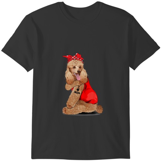 Women Gifts Poodle Dog Tattoo I Love T-shirt