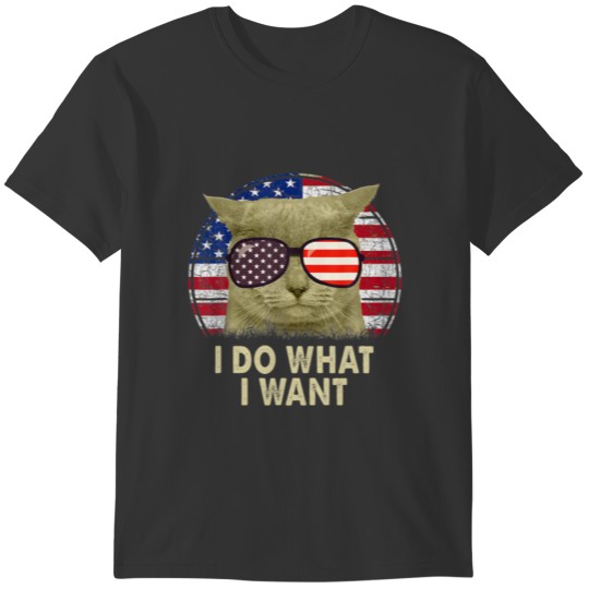 4Th Of July Cat Lovers Funny I Do What I Want Cat T-shirt