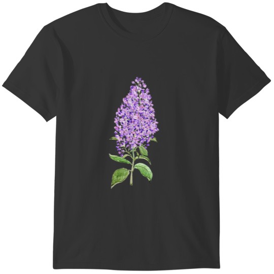 purple lilac flower watercolor T-shirt