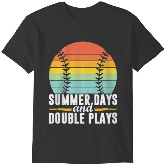 Baseball Summer Days And Double Plays 83 Baseball T-shirt