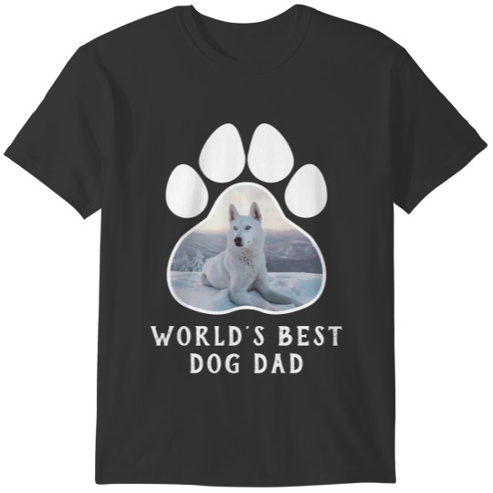 World's Best Dog Dad Paw Print Shaped Photo T-shirt