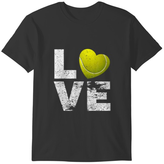 Vintage Tennis Heart I Love Tennis For Mens Womans T-shirt