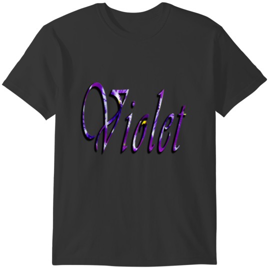 Violet, Girls Name, Logo, Girls White T-shirt