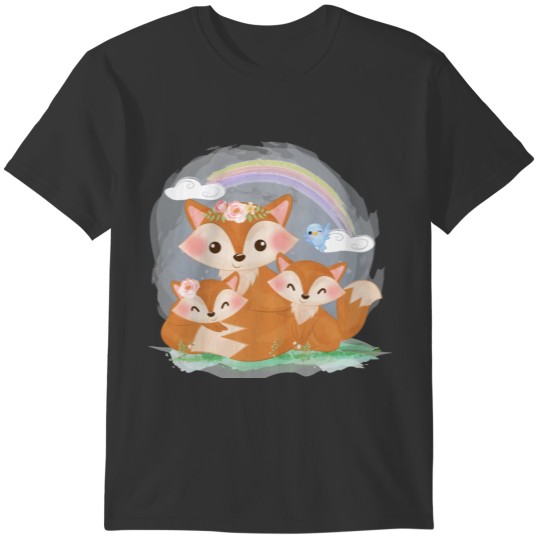 Fox Mommy & 2 Babies Cubs Baby (0-24M) T-shirt