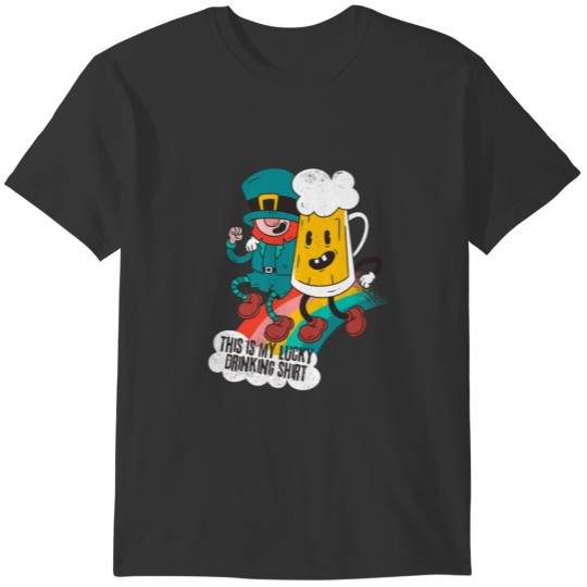 Leprechaun This-Is-My-Lucky-Drinking- Rainbow Part T-shirt