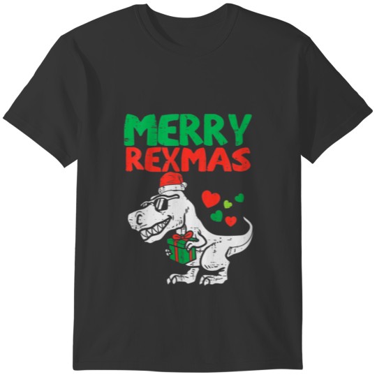 Kids Merry Christmas T Rex Dinosaur Dino Toddler B T-shirt