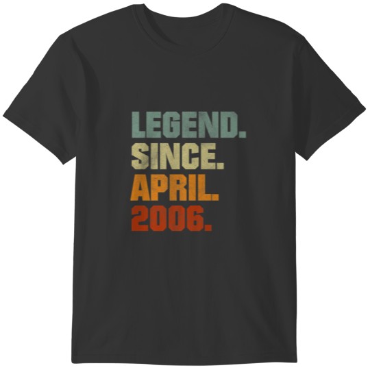 Vintage Boys Girls 16Th Birthday Legend Since Apri T-shirt