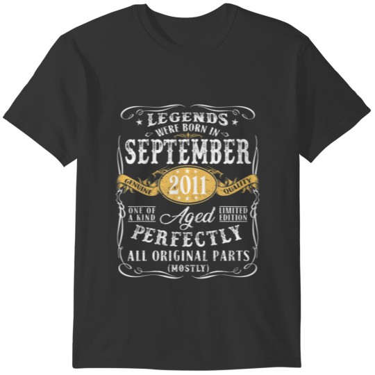 11St Birthday Decoration Legends Were Born In Sept T-shirt
