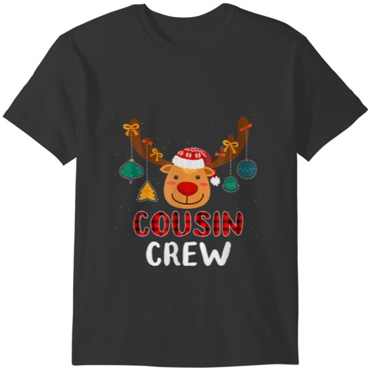 Reindeer Cousin Crew Red Plaid Buffalo Christmas P T-shirt