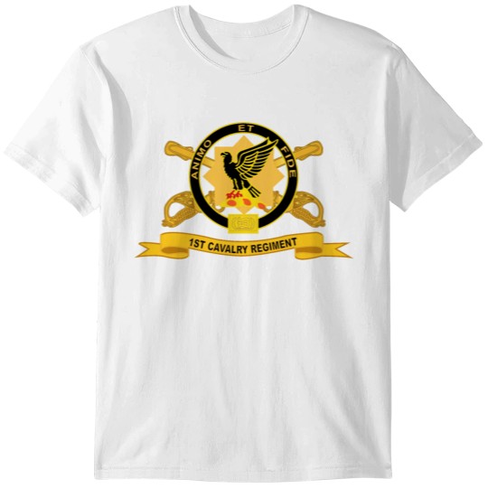 Discover Army 1st Cavalry Regiment w Br Ribbon T-shirt