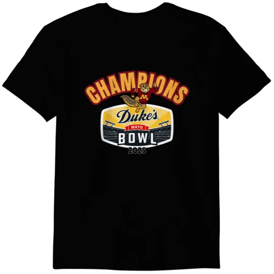 2025 Dukes Mayo Bowl Champions Tshirt, Minnesota Golden Gophers Champs, College Football Fan Gift, Charlotte NC Bowl Souvenir Tee Shirt, CFB