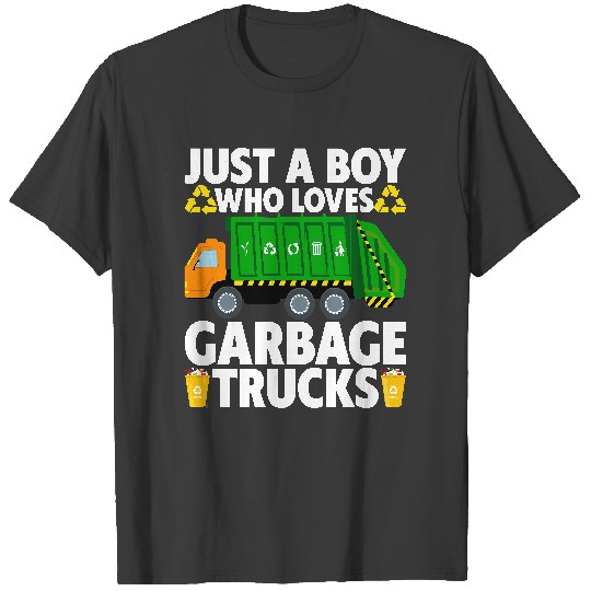 Discover Garbage Truck Just A Boy Who Loves Garbage Trucks Costume For Toddler Kids T-Shirts