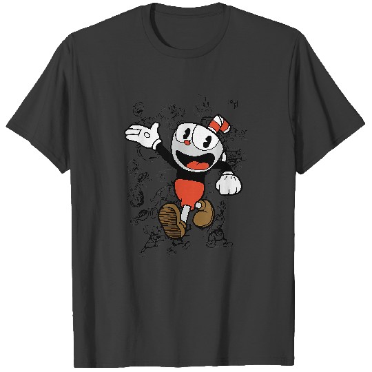 Cuphead Character Sketches T-Shirt T-Shirts