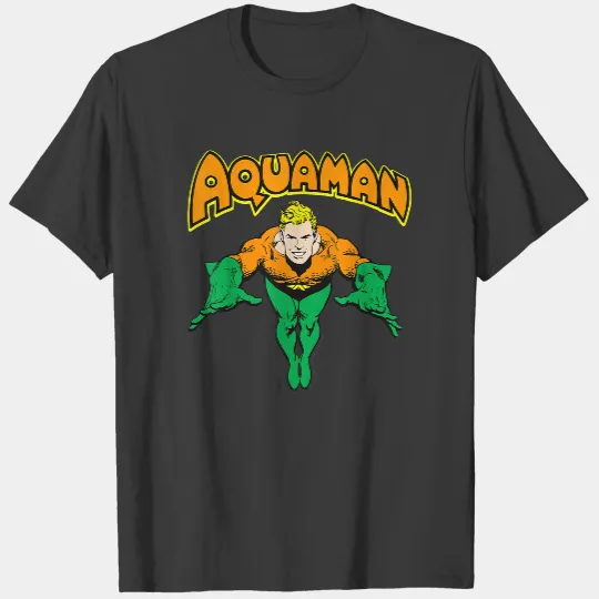 DC Comics Aquaman Vintage Portrait Logo T-Shirt T-Shirts