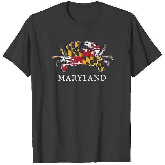 Discover Retro Maryland Crab State Flag Vintage Travel T-Shirt T-Shirts