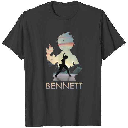 Genshin Impact Bennett Silhouette Design T-Shirts