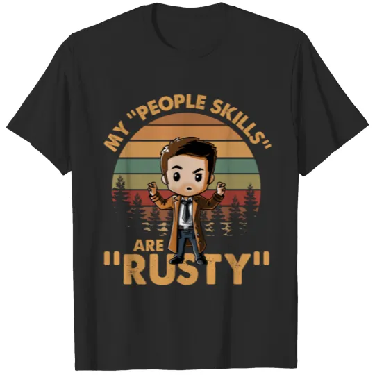 Castiel Supernatural My People Skills Are Rusty Cartoon Vintage T-Shirts