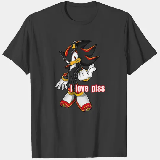 Shadow The Hedgehog I Love Piss png T-Shirts