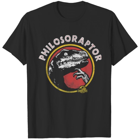 Jurassic Park Philosoraptor Distressed Portrait T-Shirts