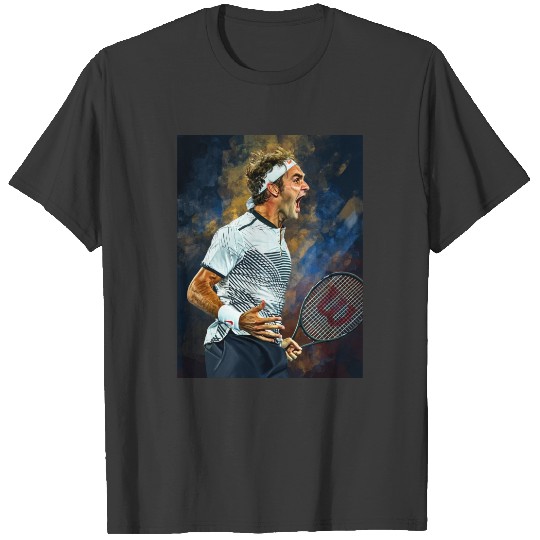 Roger Federer wins Australian Open 2017 Emotion Artwork print Tennis fan gift T-Shirts