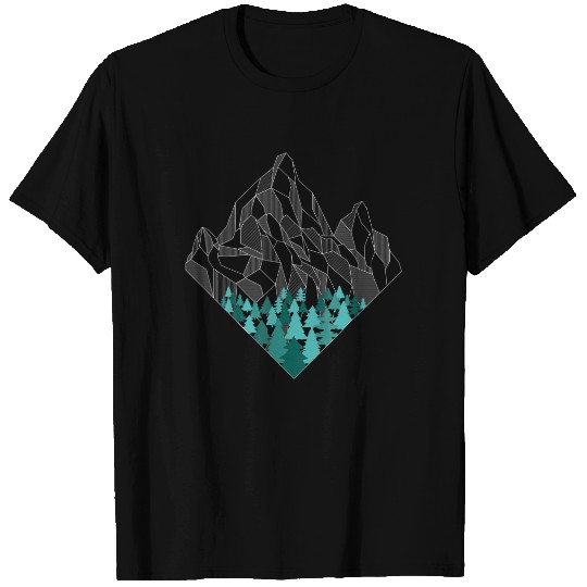 Minimal Mountains Geometry Outdoor Hiking Nature T-shirt