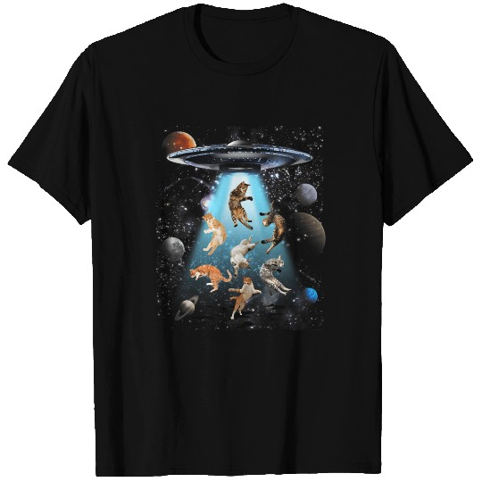 Galaxy Cat UFO T Shirt