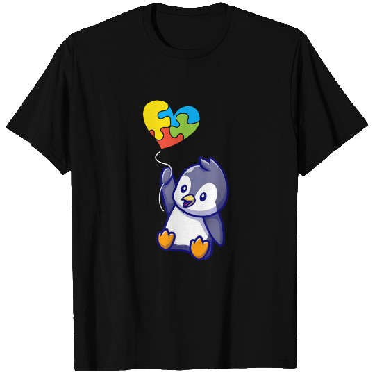 Penguin Autism Awareness Day Puzzle Piece T-Shirt