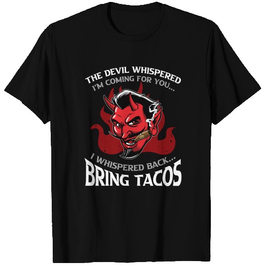 Funny Latin Devil Whispered Bring Tacos Spanish Comida Food Premium T-Shirt