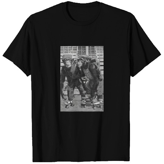 Roller Skate Monkey Chimpanzee Vintage Chimp Funny Monkey Premium T-Shirt