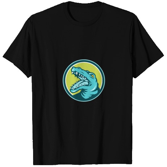 Angry Alligator Head Snout Circle Retro T-shirt